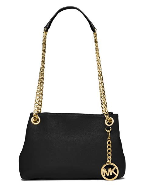 michael kors brow leather bag gold chain|Michael Kors black.